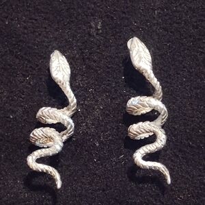 Vintage Sterling Silver Snake Earrings